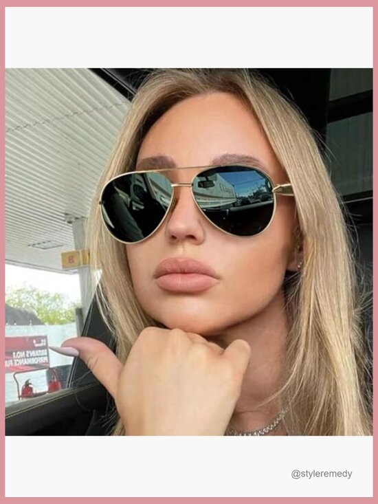 Gold Aviator Sunglasses Polarized UV400 Metal Frame